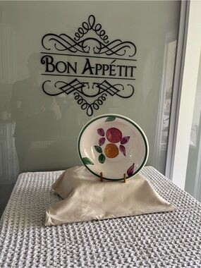 FURIO Hand-Painted Fruit Ceramic Dinner Plate - White with Red Org/red 150